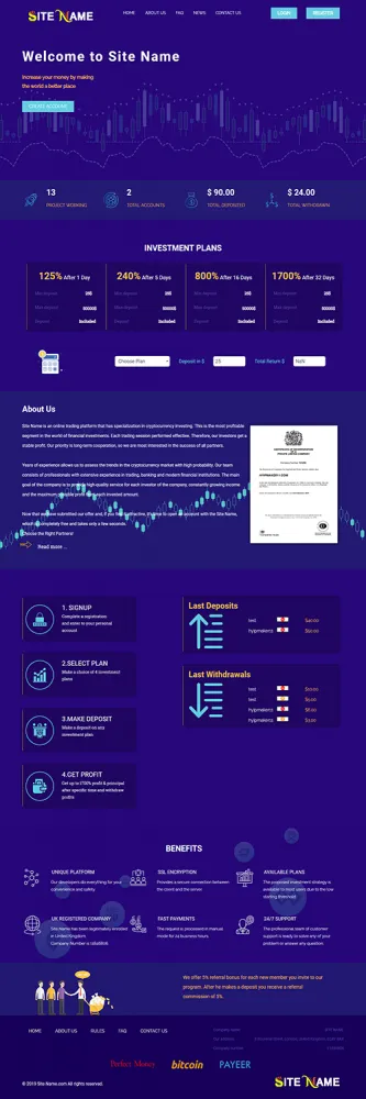 Investment Hyip Template ID - ZHRT8 demo Page 1
