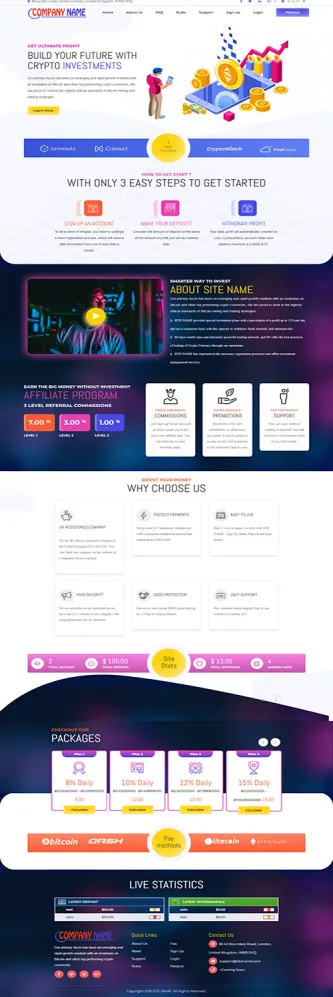 Investment Hyip Template ID - ZHRT82 Preview