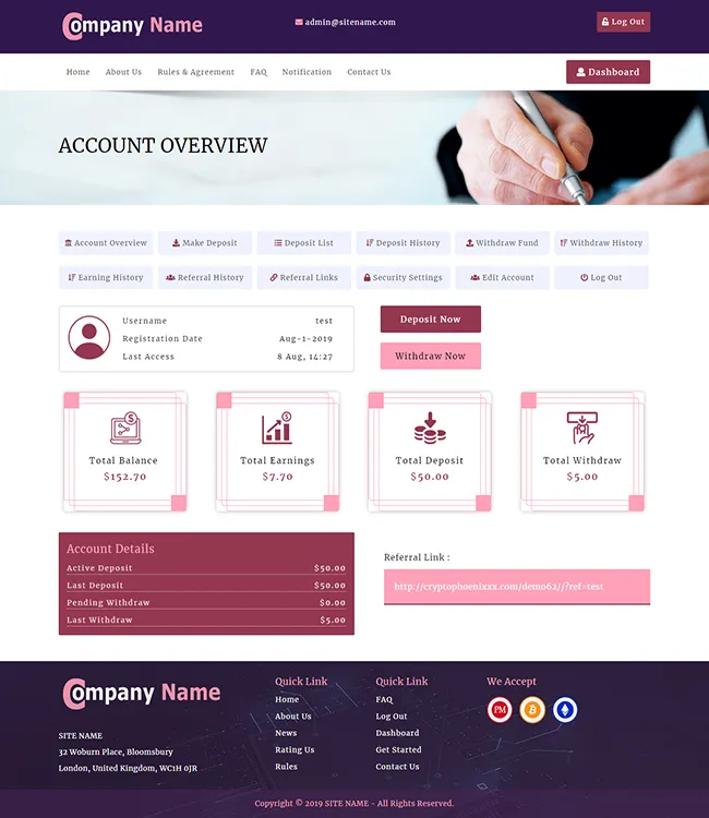 Investment Hyip Template ID - ZHRT87 demo Page 2