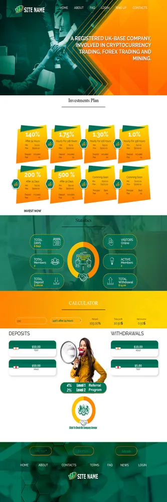 Investment Hyip Template ID - ZHRT88 Preview