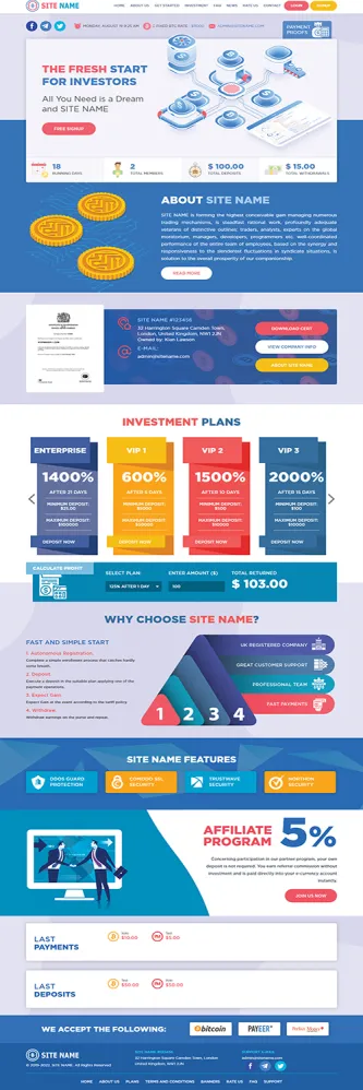 Investment Hyip Template ID - ZHRT92 Preview
