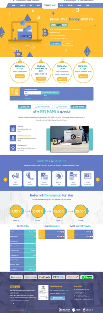 Investment Hyip Template ID - ZHRT94 Preview