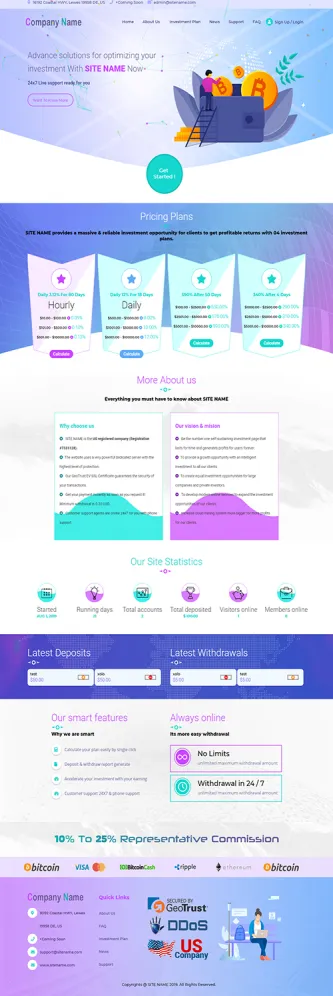 Investment Hyip Template ID - ZHRT95 Preview