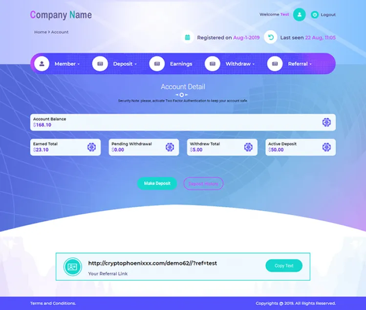 Investment Hyip Template ID - ZHRT95 demo Page 2