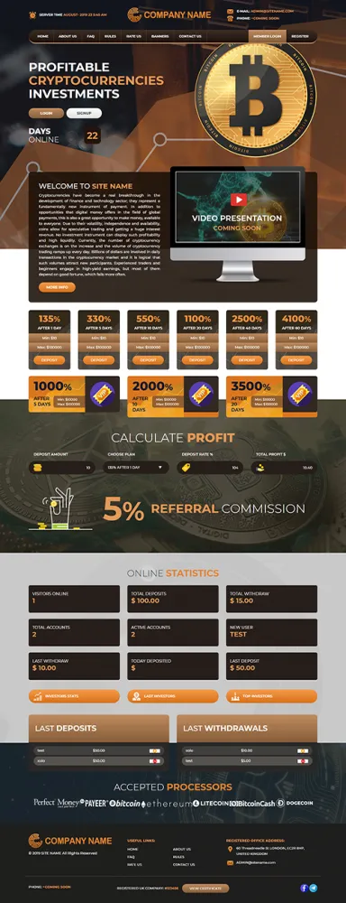 Investment Hyip Template ID - ZHRT96 Preview