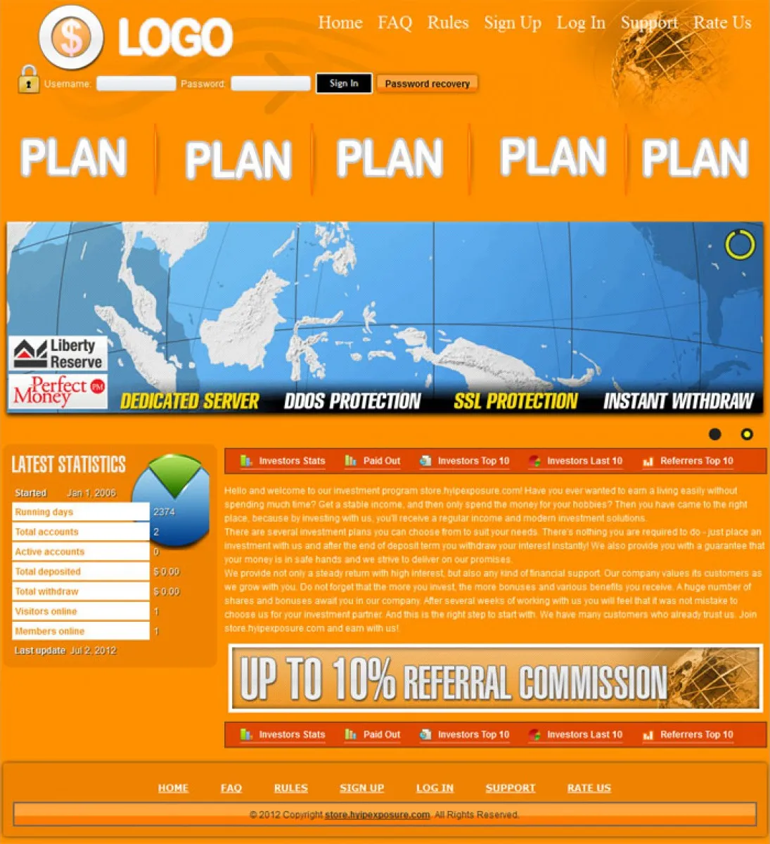 Investment Hyip Template ID - ZVPT1003 demo Page 1