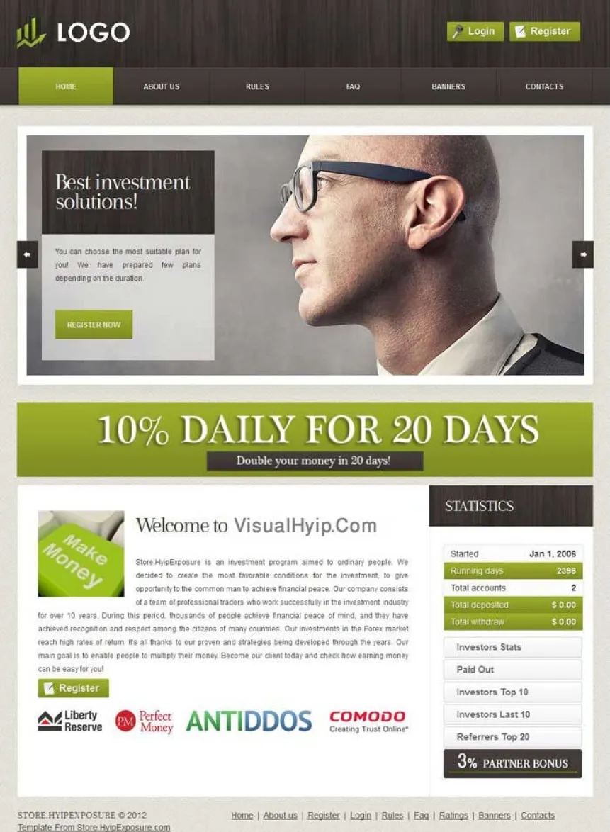 Investment Hyip Template ID - ZVPT1007 demo Page 1