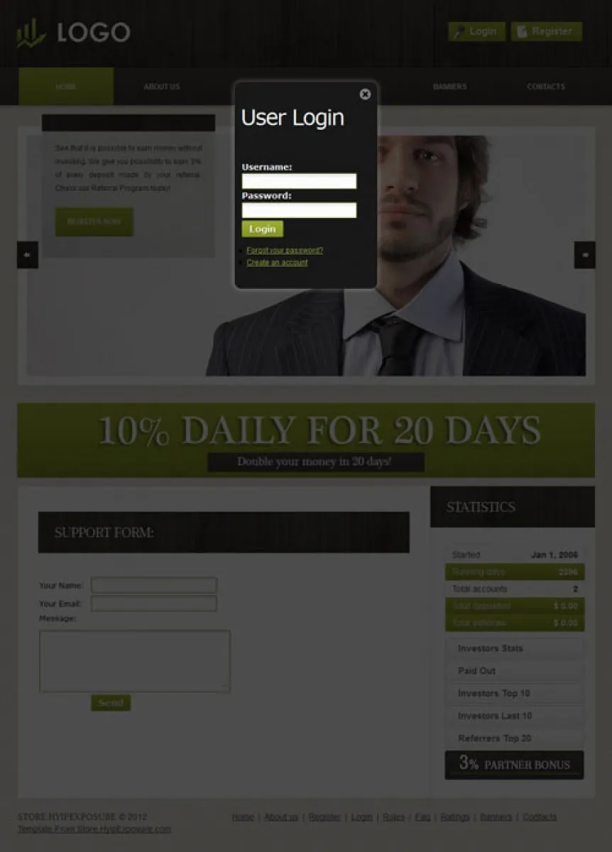 Investment Hyip Template ID - ZVPT1007 demo Page 2