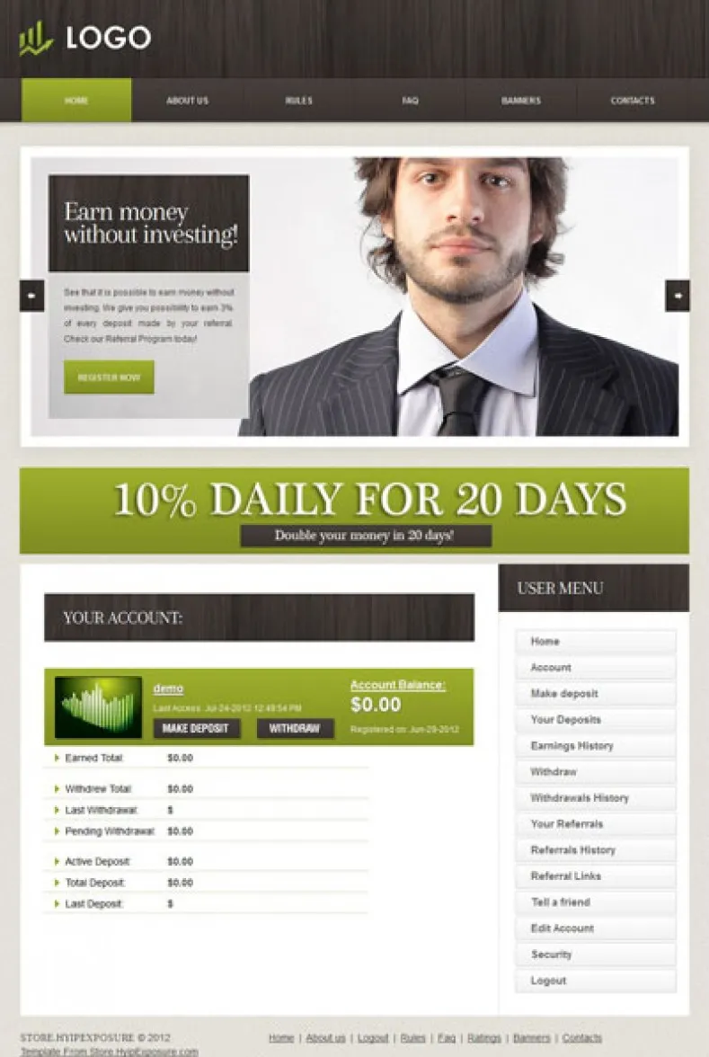 Investment Hyip Template ID - ZVPT1007 demo Page 3