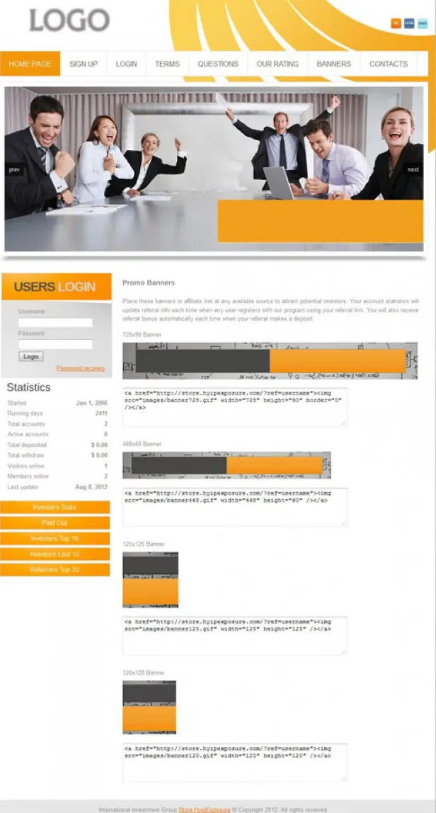 Investment Hyip Template ID - ZVPT1009 demo Page 2