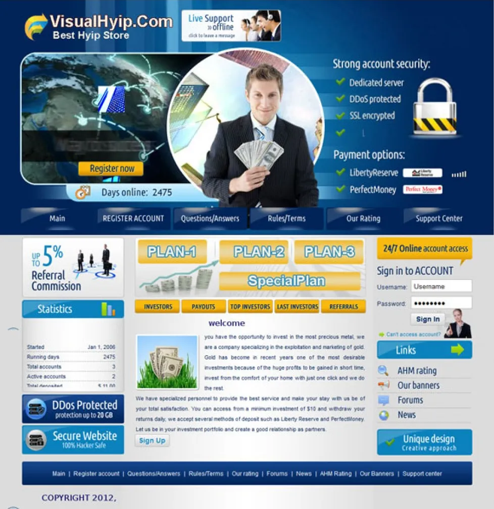 Investment Hyip Template ID - ZVPT1011 Preview