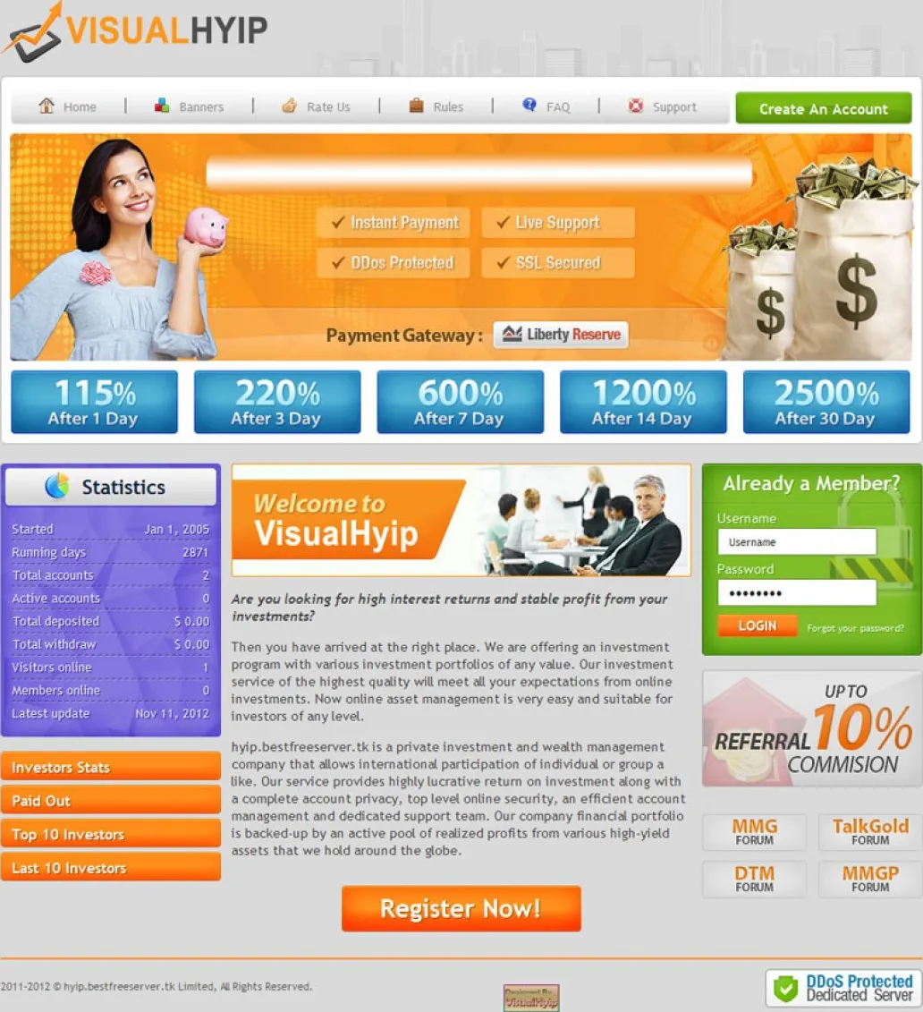 Investment Hyip Template ID - ZVPT1012 Preview