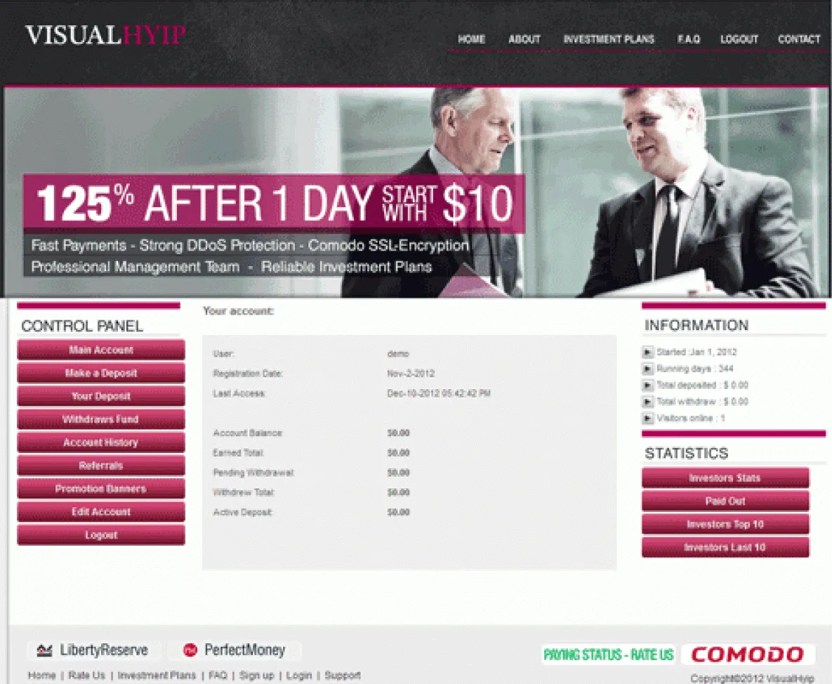 Investment Hyip Template ID - ZVPT1015 demo Page 2