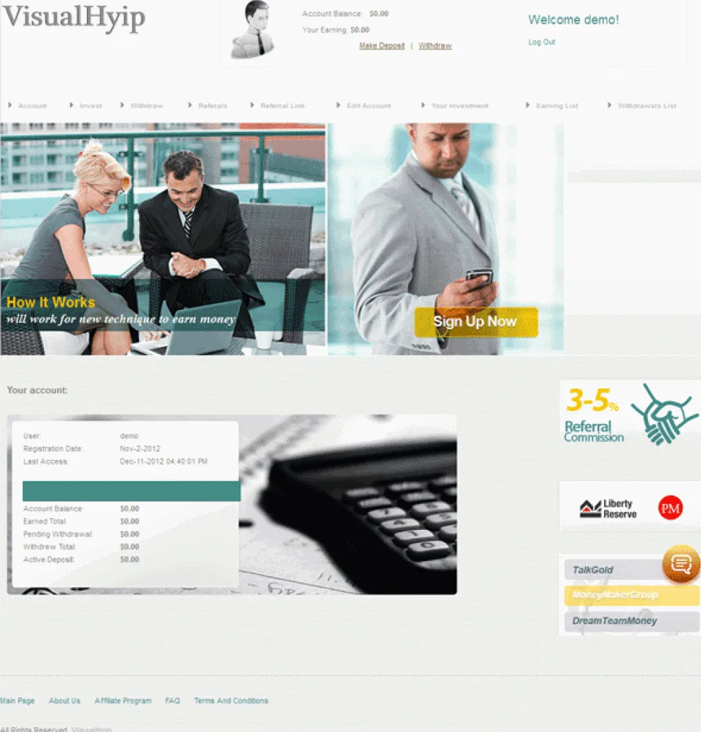 Investment Hyip Template ID - ZVPT1018 demo Page 4