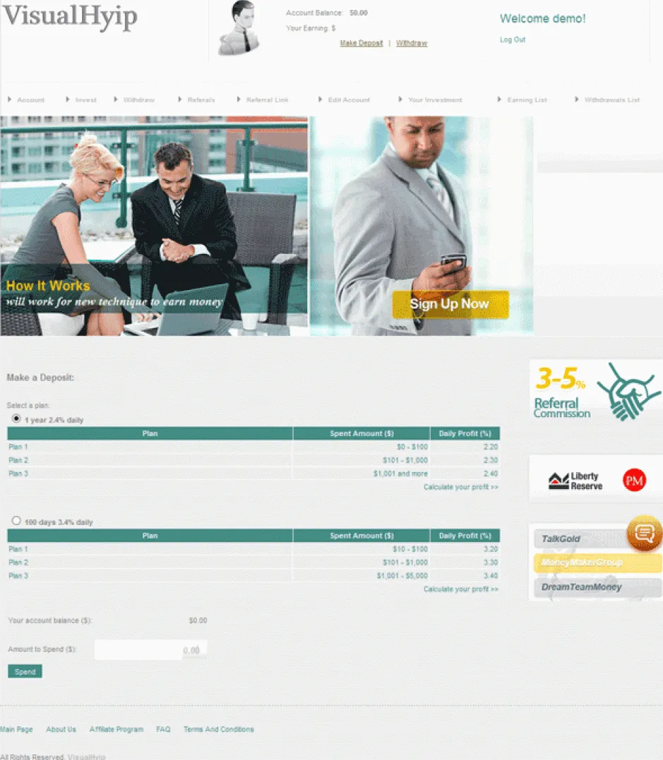 Investment Hyip Template ID - ZVPT1018 demo Page 9