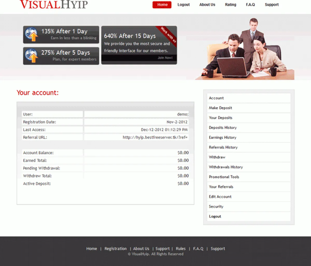 Investment Hyip Template ID - ZVPT1019 demo Page 2