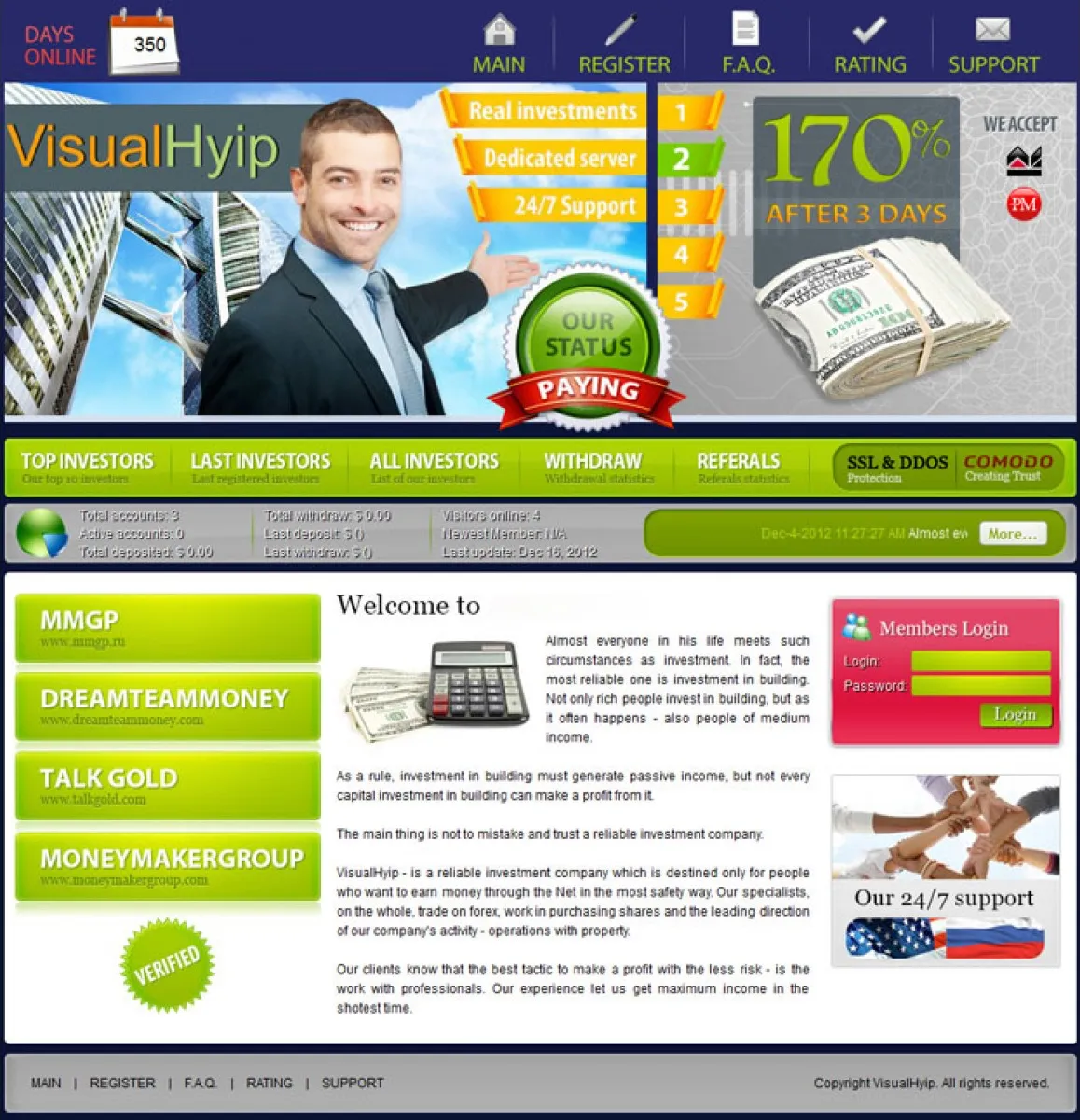 Investment Hyip Template ID - ZVPT1022 Preview