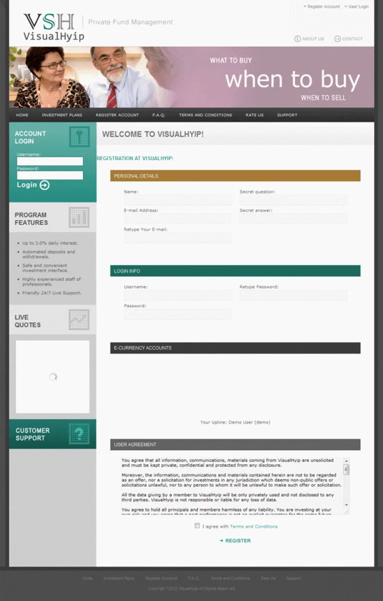 Investment Hyip Template ID - ZVPT1027 demo Page 2