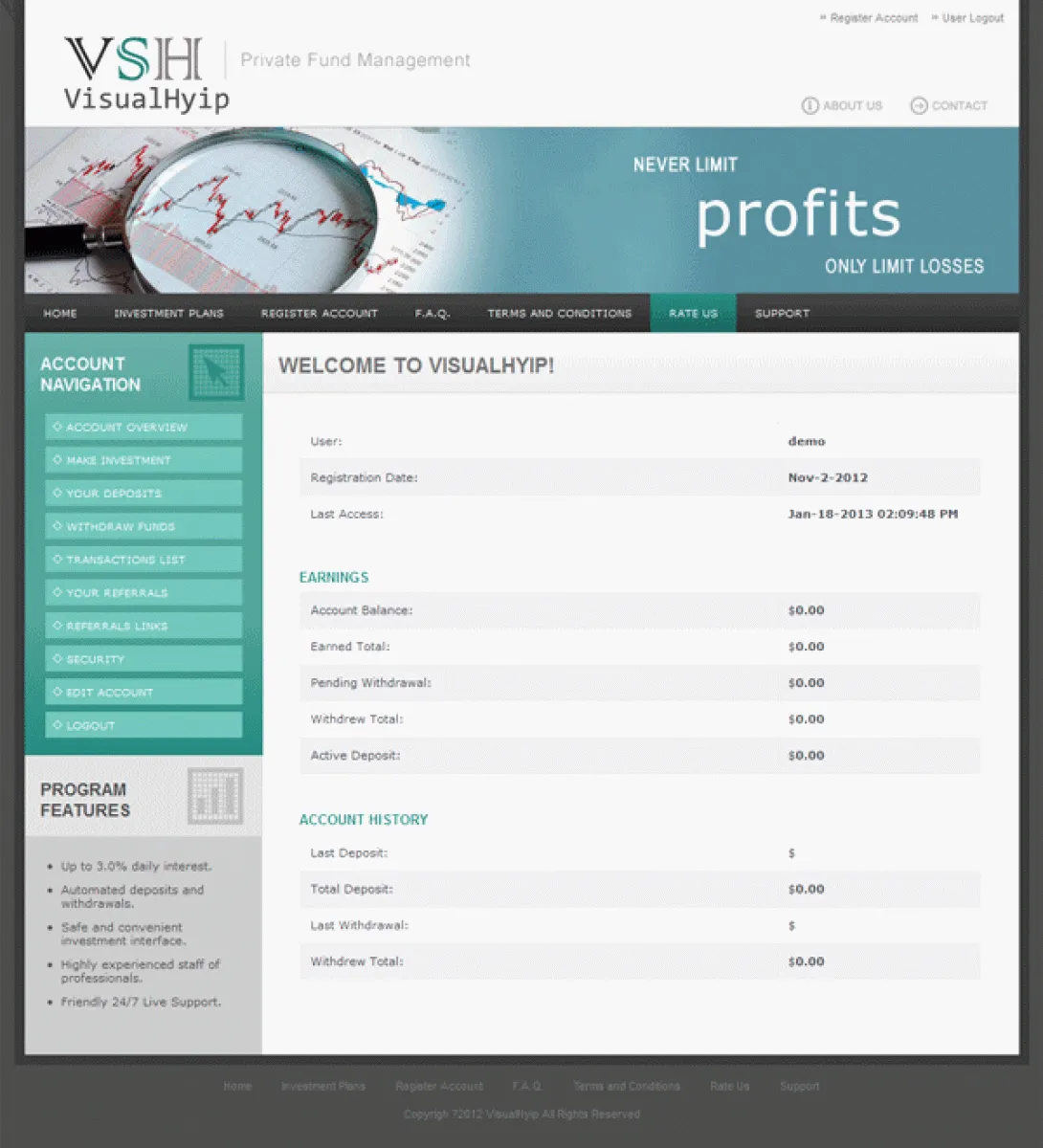 Investment Hyip Template ID - ZVPT1027 demo Page 6