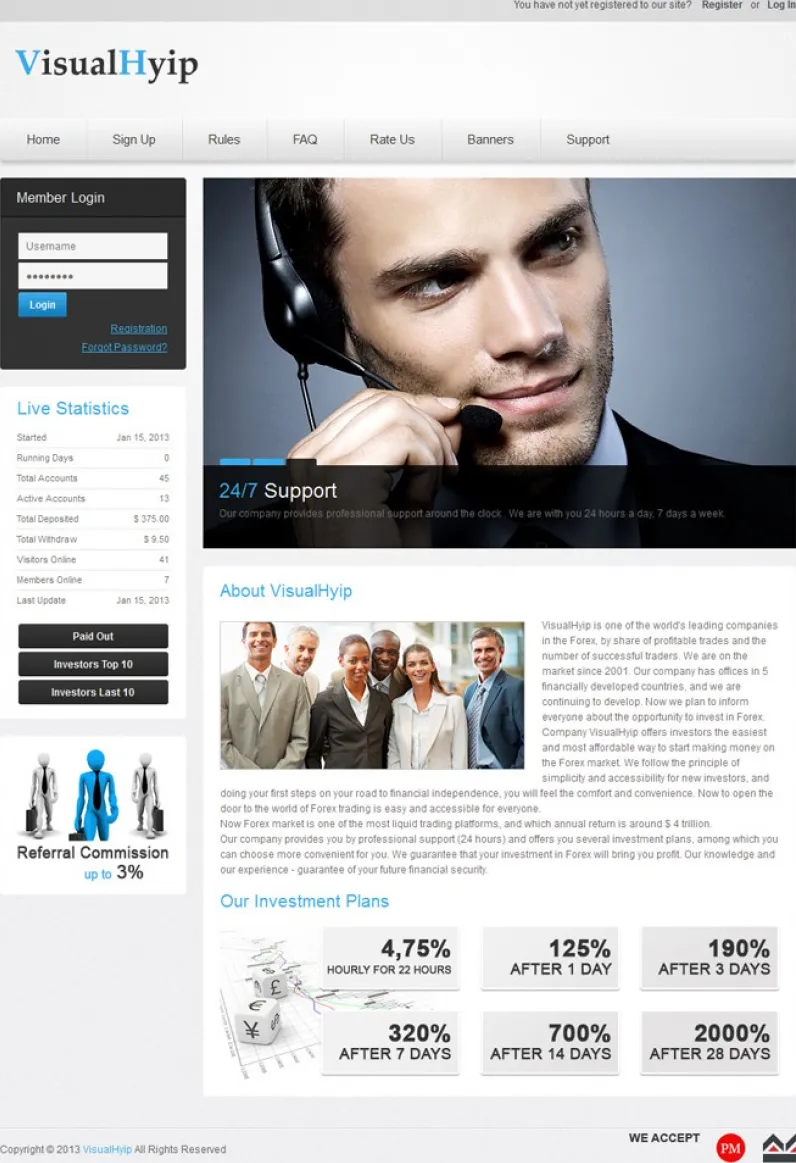 Investment Hyip Template ID - ZVPT1029 Preview