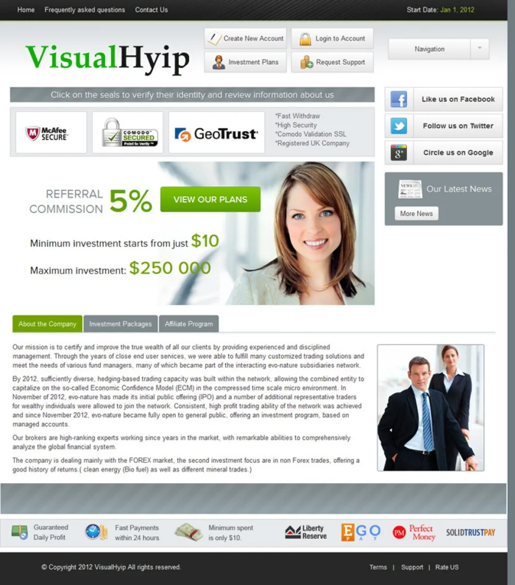 Investment Hyip Template ID - ZVPT1030 Preview