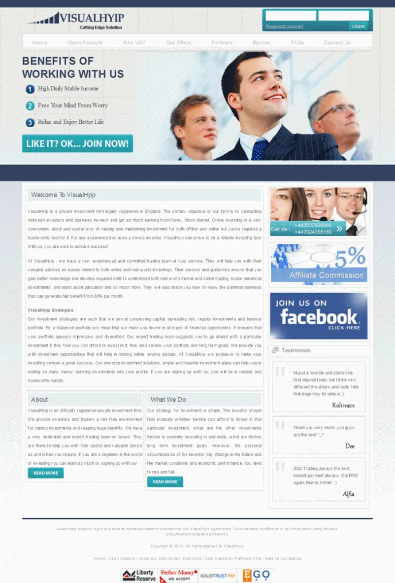 Investment Hyip Template ID - ZVPT1038 demo Page 1