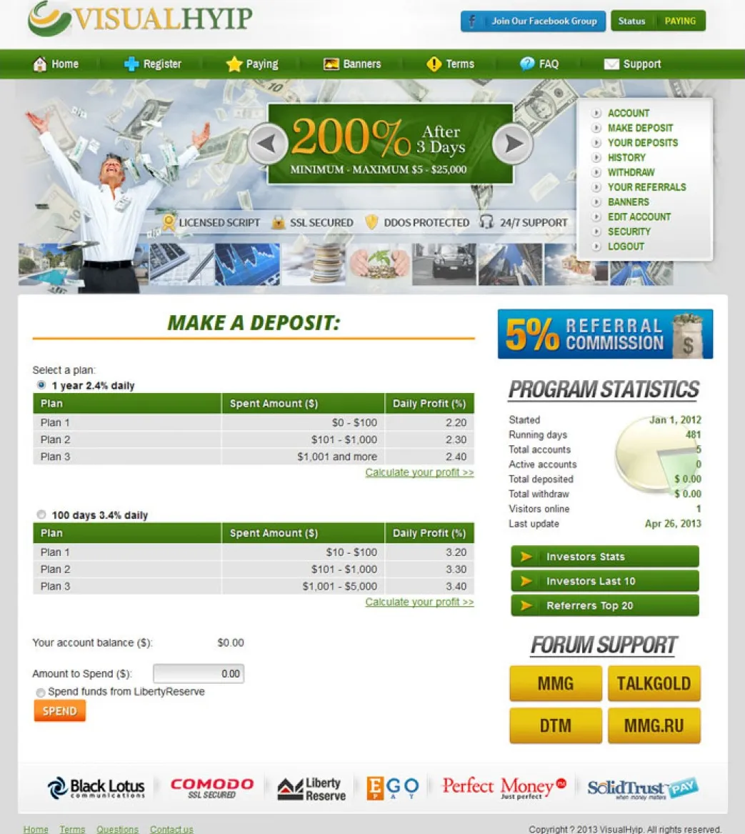 Investment Hyip Template ID - ZVPT1043 demo Page 4