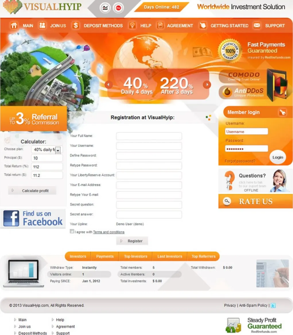 Investment Hyip Template ID - ZVPT1045 demo Page 2
