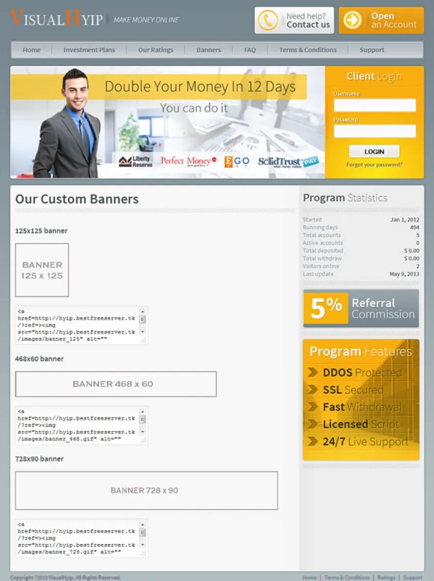 Investment Hyip Template ID - ZVPT1047 demo Page 6