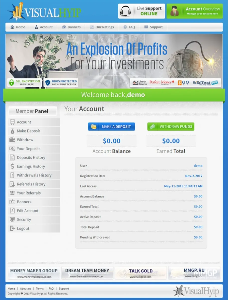 Investment Hyip Template ID - ZVPT1048 demo Page 3