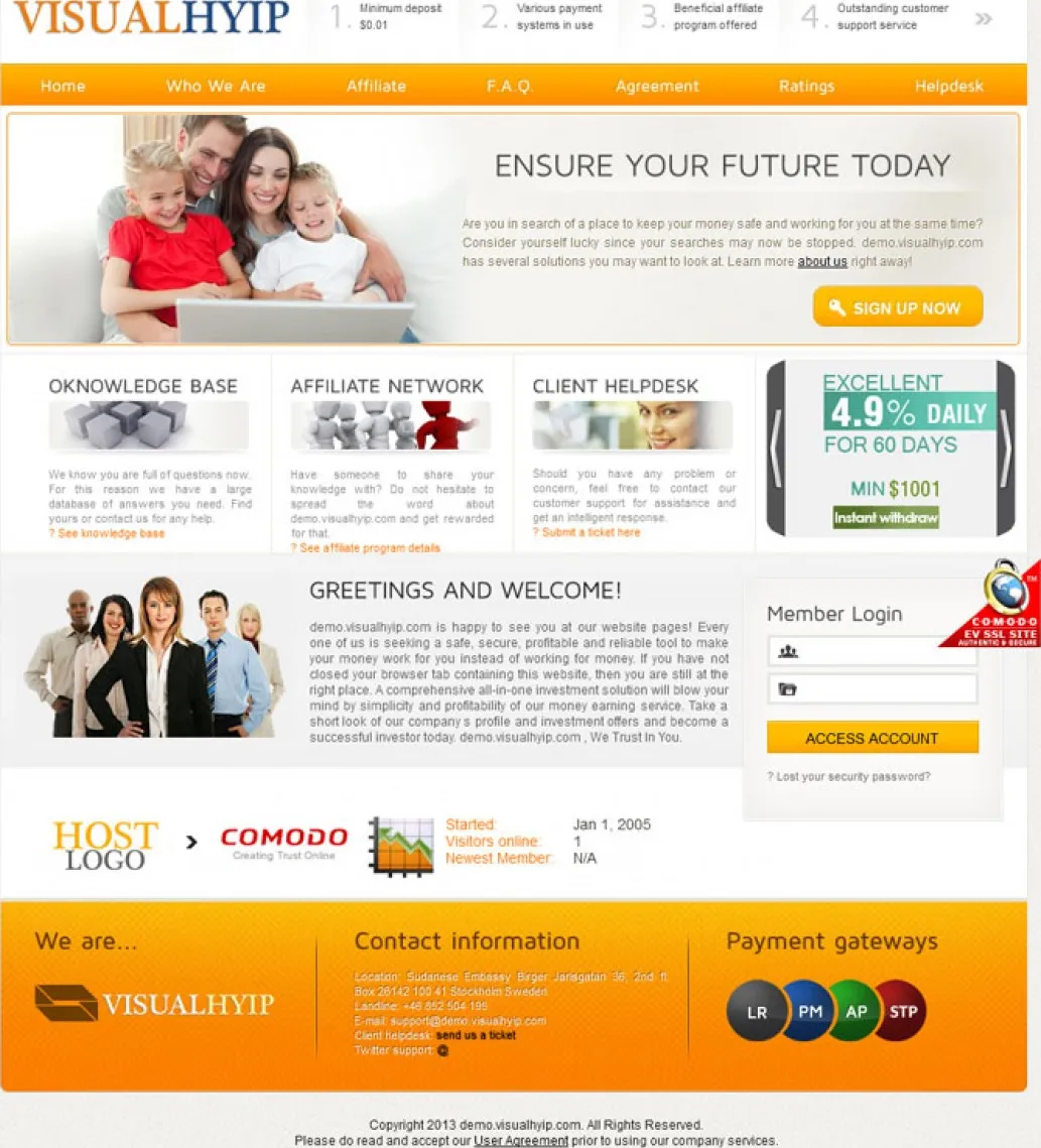 Investment Hyip Template ID - ZVPT1050 Preview