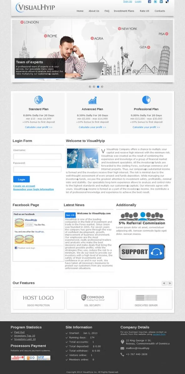 Investment Hyip Template ID - ZVPT1055 demo Page 1