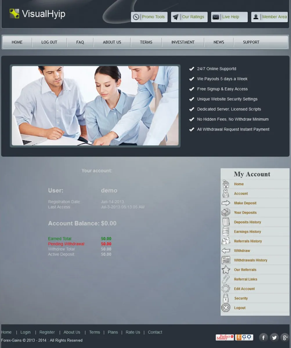 Investment Hyip Template ID - ZVPT1057 demo Page 3