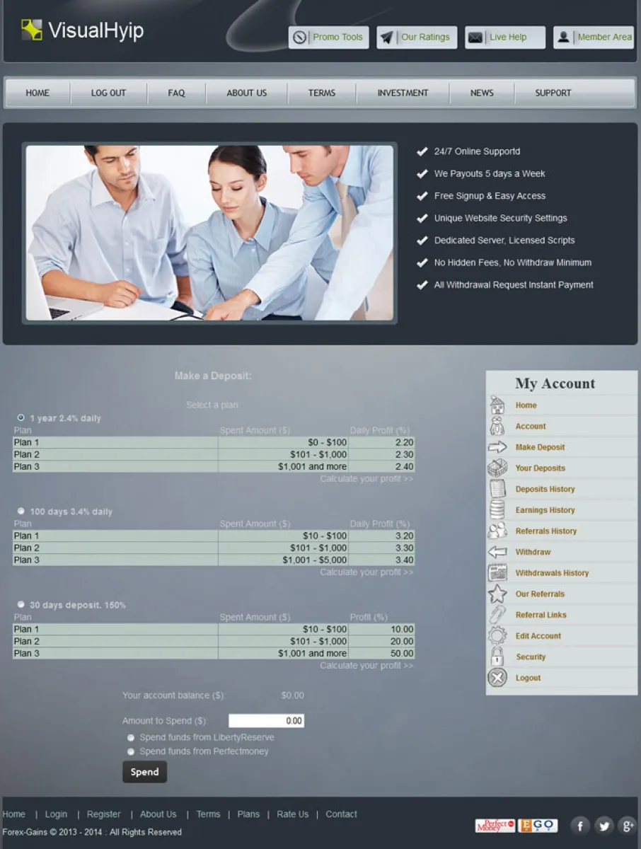 Investment Hyip Template ID - ZVPT1057 demo Page 4