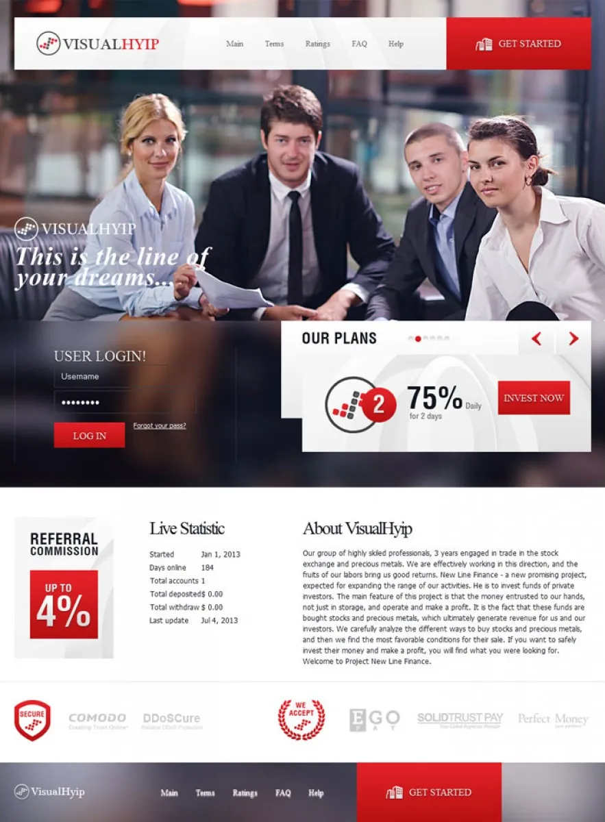 Investment Hyip Template ID - ZVPT1058 Preview