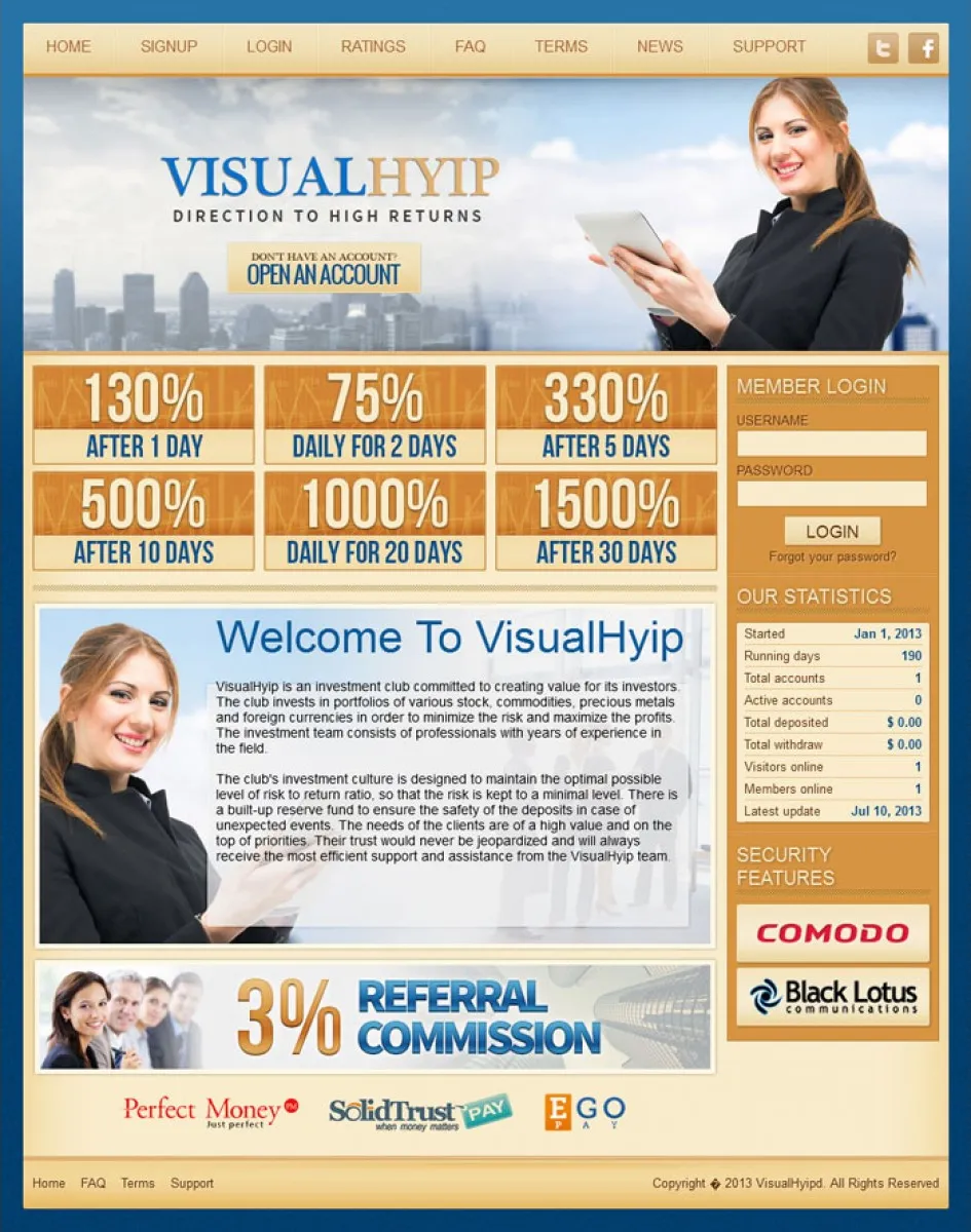 Investment Hyip Template ID - ZVPT1059 demo Page 1