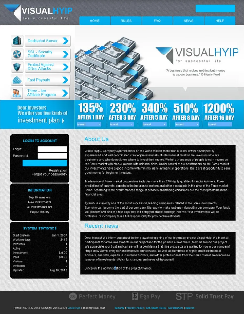 Investment Hyip Template ID - ZVPT1065 Preview