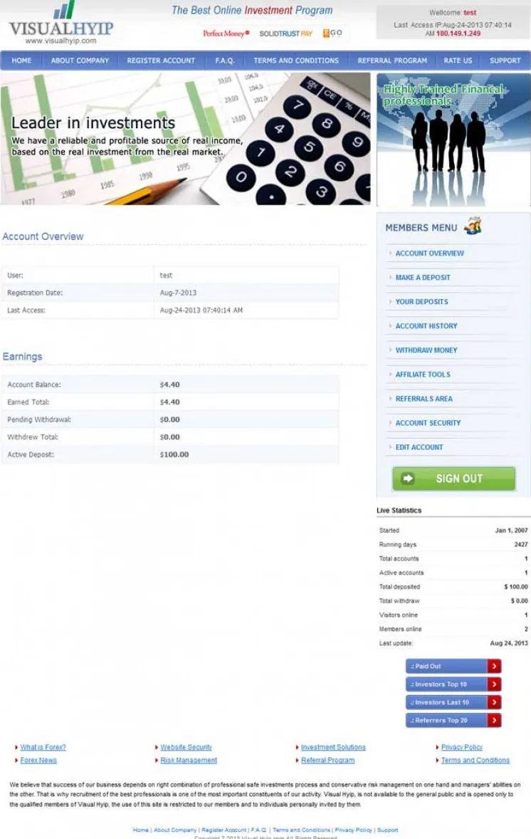 Investment Hyip Template ID - ZVPT1069 demo Page 4