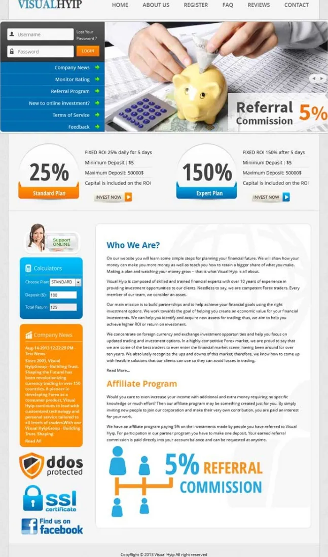 Investment Hyip Template ID - ZVPT1071 Preview