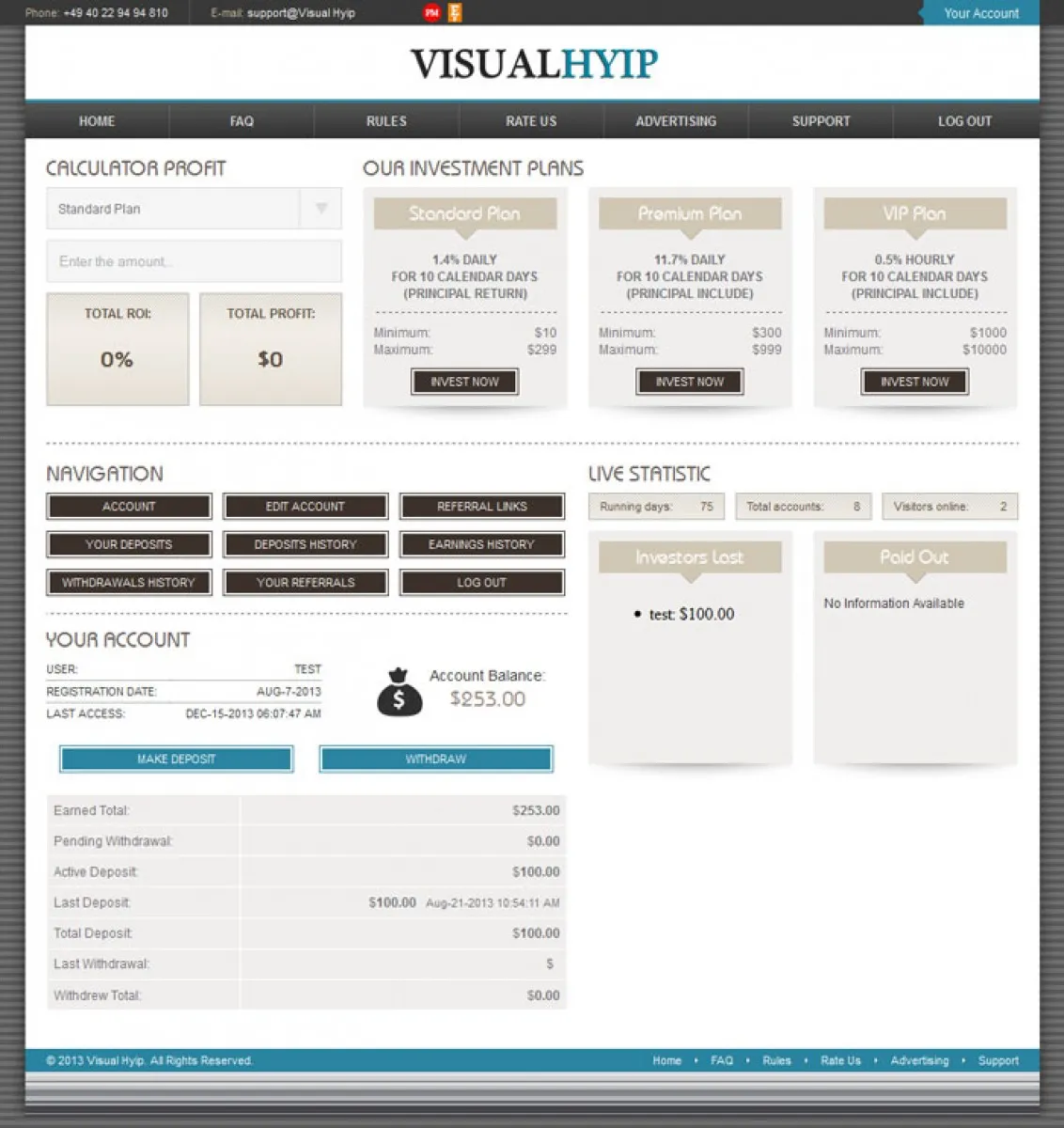 Investment Hyip Template ID - ZVPT1091 demo Page 3
