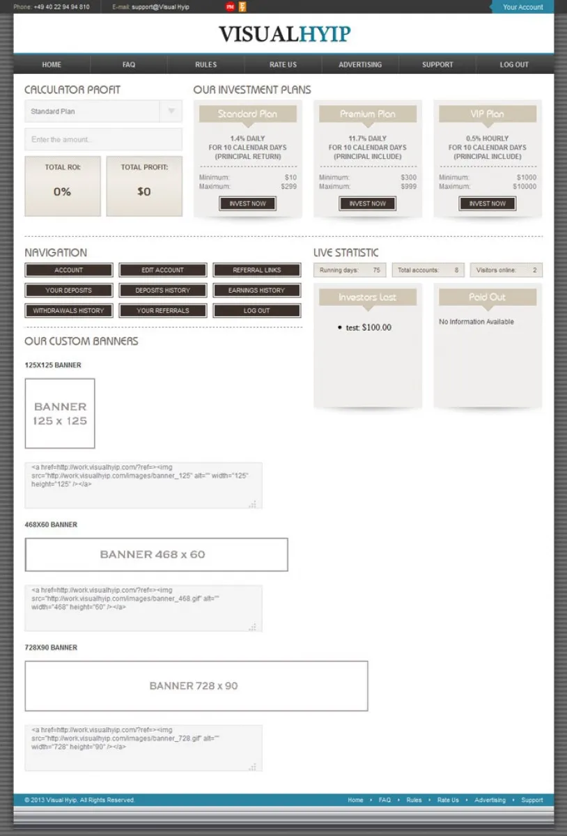 Investment Hyip Template ID - ZVPT1091 demo Page 4