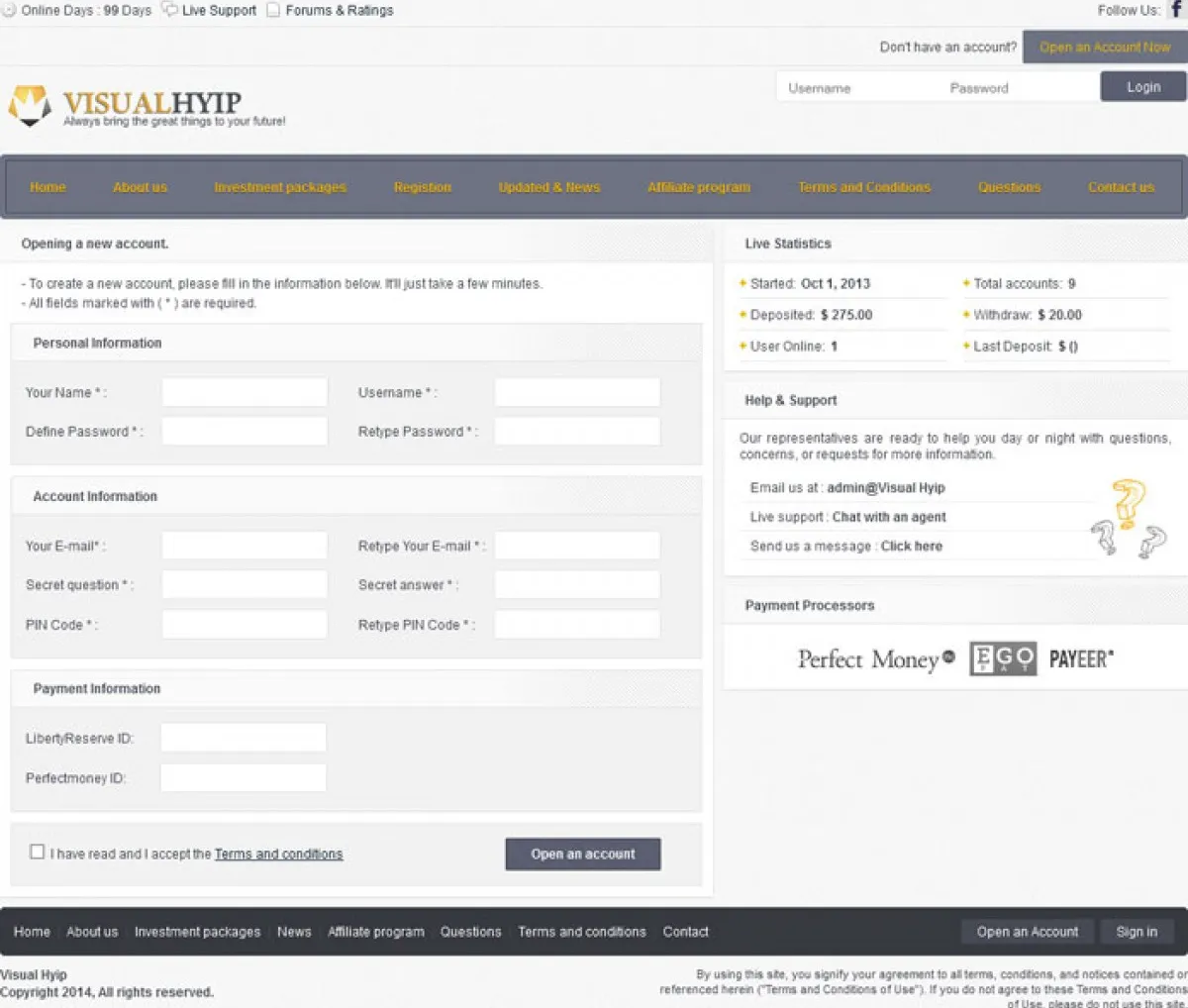 Investment Hyip Template ID - ZVPT1092 demo Page 2