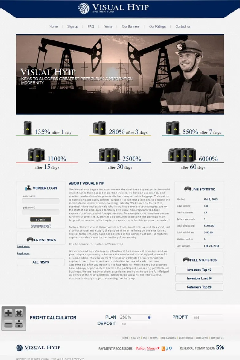 Investment Hyip Template ID - ZVPT1094 demo Page 1