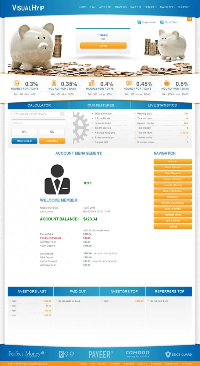 Investment Hyip Template ID - ZVPT1096 demo Page 2