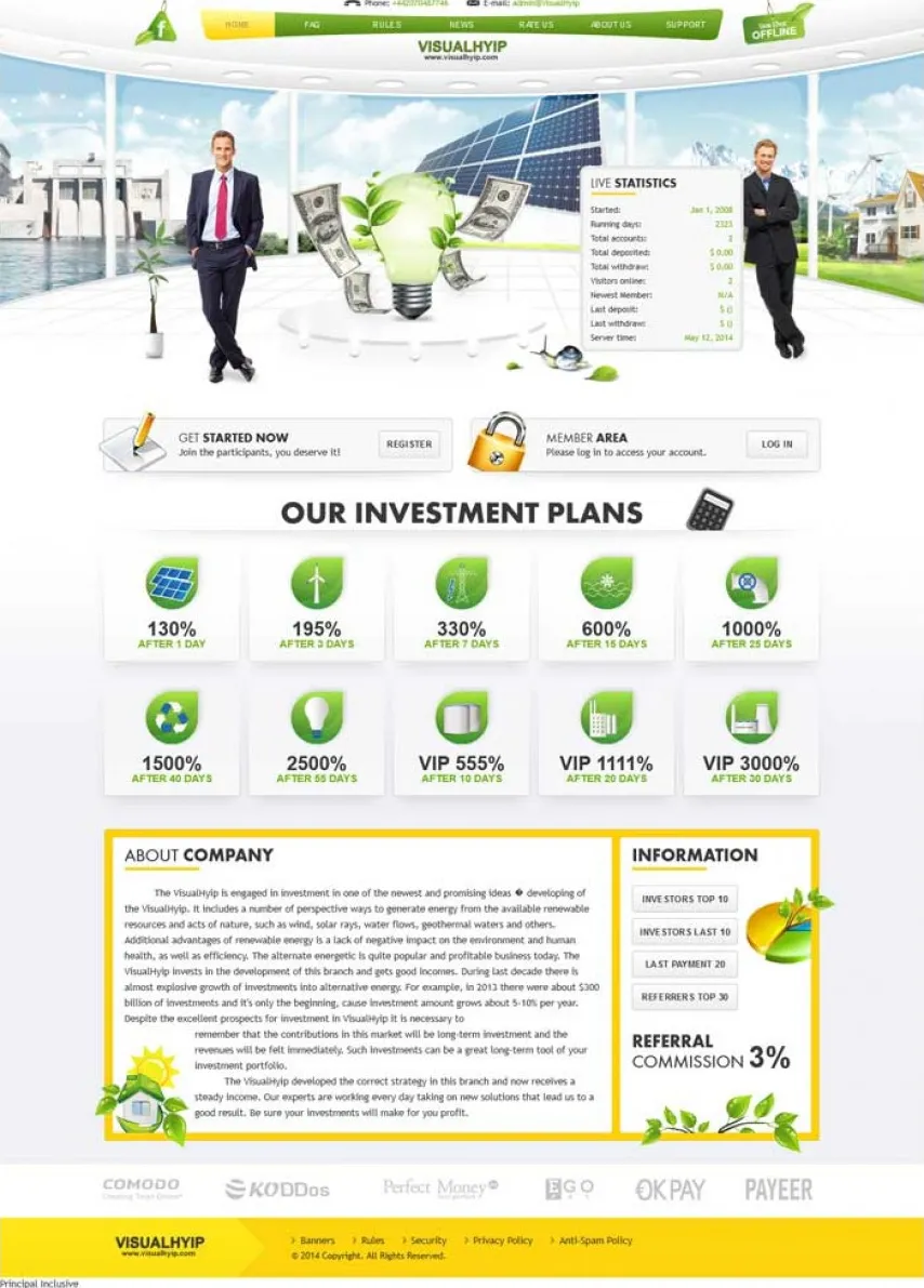 Investment Hyip Template ID - ZVPT1103 demo Page 1