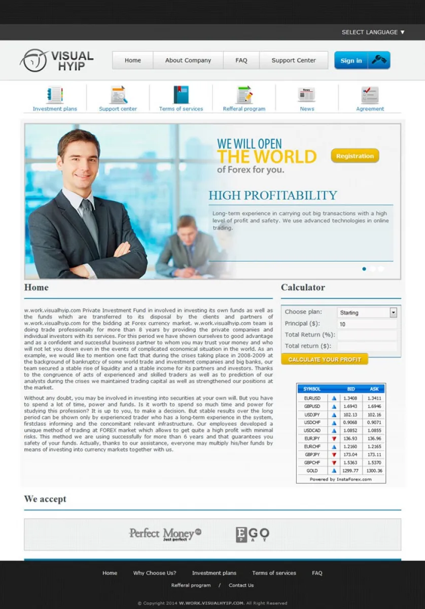 Investment Hyip Template ID - ZVPT1116 Preview
