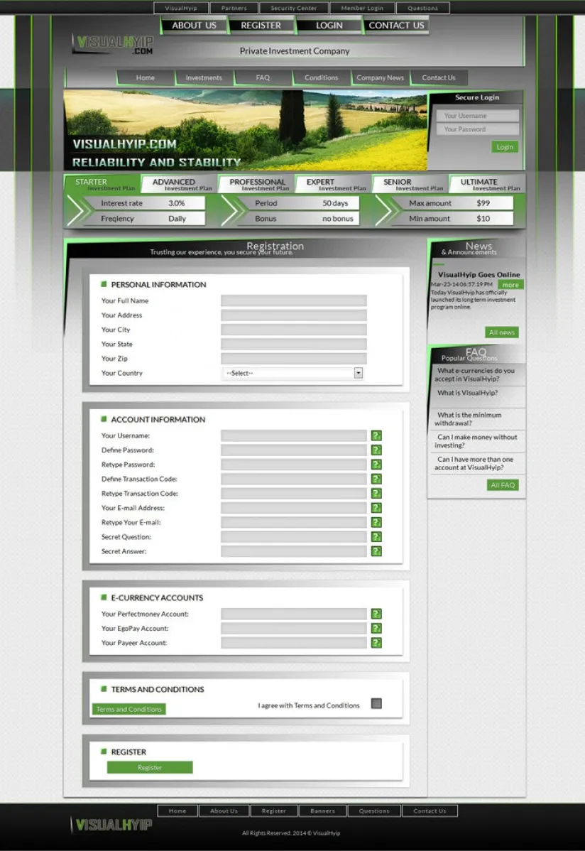 Investment Hyip Template ID - ZVPT1121 demo Page 2