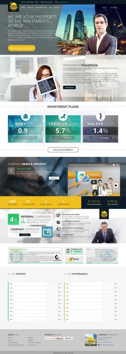 Investment Hyip Template ID - ZVPT1143 Preview