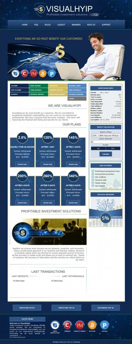 Investment Hyip Template ID - ZVPT1152 Preview