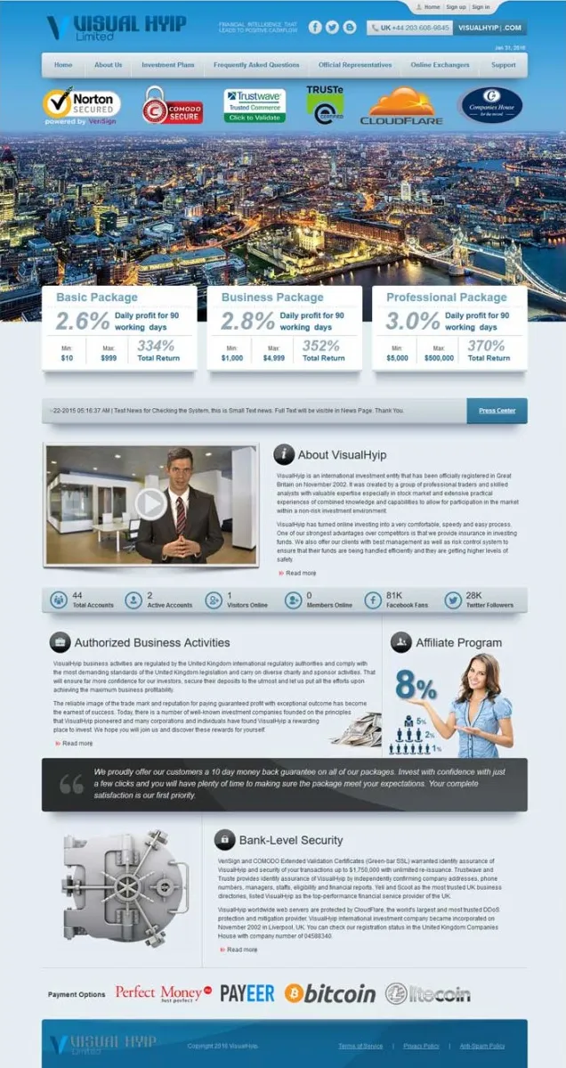 Investment Hyip Template ID - ZVPT1154 Preview